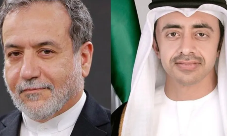 عبد الله بن زايد وعراقجي يبحثان خفض التصعيد بالمنطقة