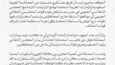 السعودية ترفض تحركات الانتقالي في حضرموت والمهرة وتدعو للتهدئة