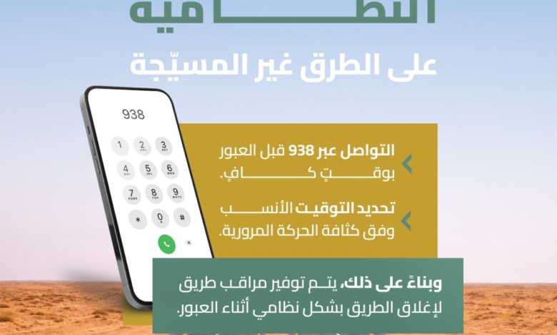 الهيئة العامة للطرق: تنسيق عبور الإبل عبر 938 لسلامة الطرق
