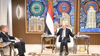 العليمي: حماية المدنيين ورفض عسكرة السياسة أولوية قصوى