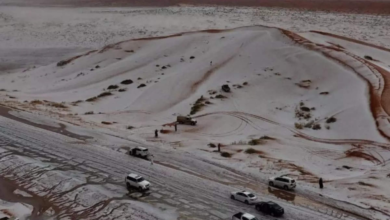 طقس السعودية: طريف ورفحاء عند درجة واحدة وأمطار بمكة والباحة