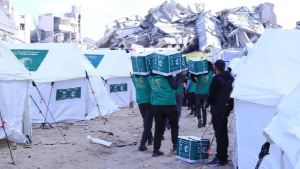 جانب من الخيام الجديدة للأسر العائدة