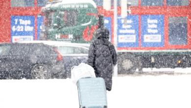Freezing rain paralyzes European airports and halts transport
