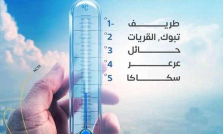 طريف تسجل درجة تحت الصفر: أقل حرارة في السعودية اليوم