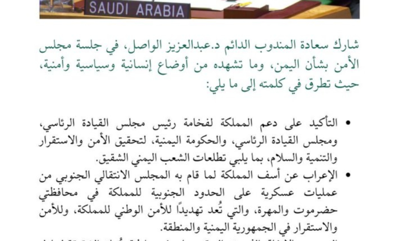 Saudi Arabia at the Security Council: A roadmap for stability in Yemen