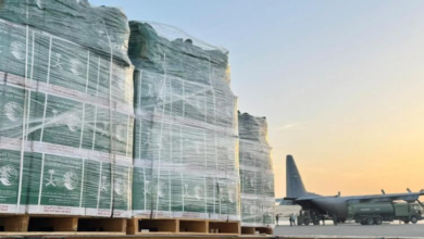 وصول الطائرة الإغاثية السعودية الـ 80 لدعم غزة بمواد إيوائية