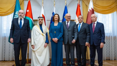 مباحثات عربية سلوفينية لدعم خطة السلام وحل الدولتين