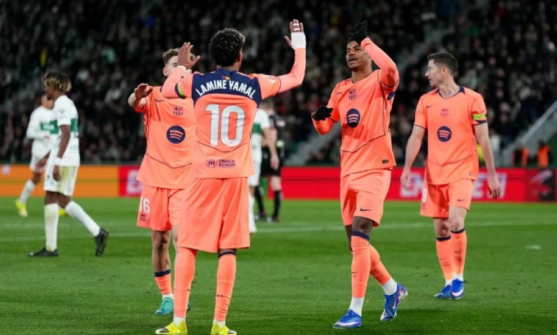 Barcelona defeat Elche 3-1 and strengthen their lead in the Spanish league