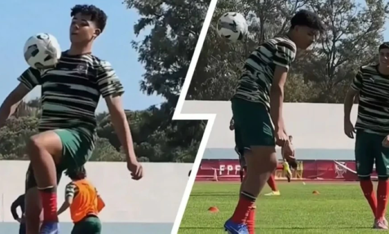 كريستيانو جونيور يبهر العالم بمهاراته مع منتخب البرتغال