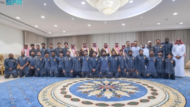 أمير جازان يستقبل نادي بيش بمناسبة الصعود للدرجة الثانية