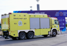 Civil Defense showcases its landslide intervention truck at the Defense Exhibition 2026