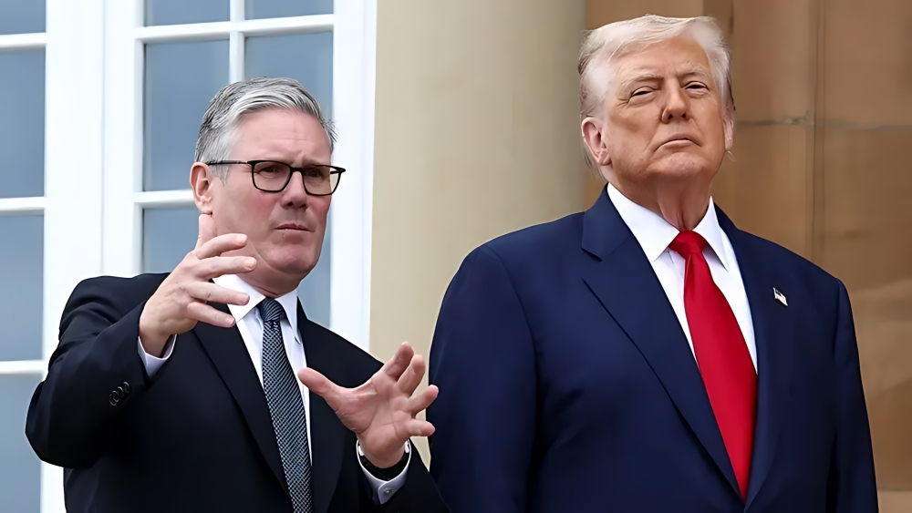 Trump during his meeting with Starmer in Scotland (circulated)