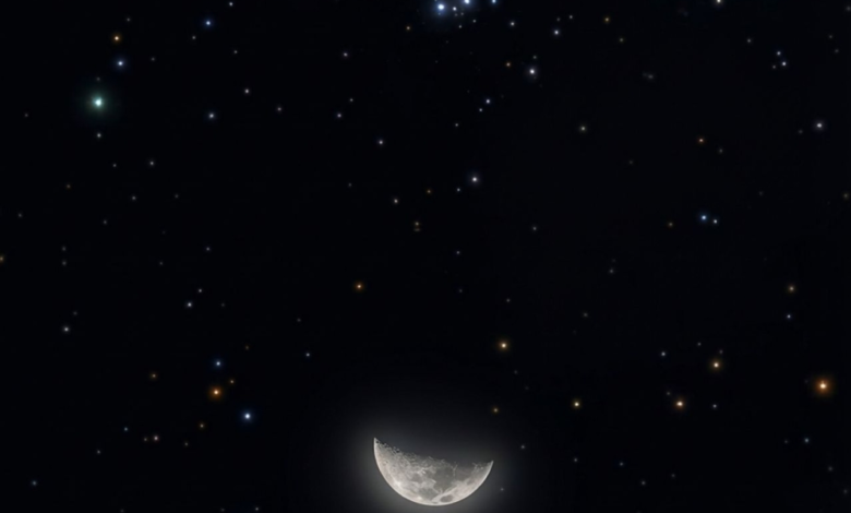 The conjunction of the Ramadan moon and the Pleiades in 2026... an astronomical phenomenon adorning the skies of the Arab world