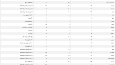 درجات الحرارة العظمى اليوم في السعودية: الدمام 25 ومكة 33