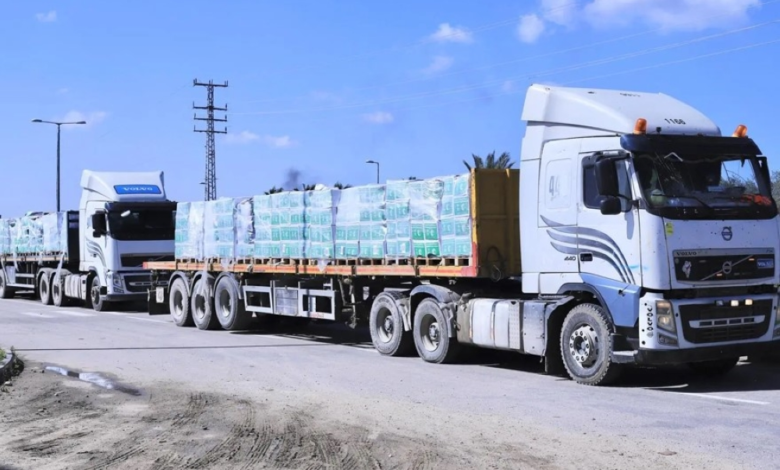 A new Saudi aid convoy arrives in Gaza to support Palestinians