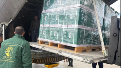 وصول الطائرة الإغاثية السعودية الـ 82 إلى العريش لدعم غزة