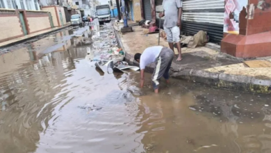 Rainwater floods the streets of Aden, exposing the infrastructure crisis