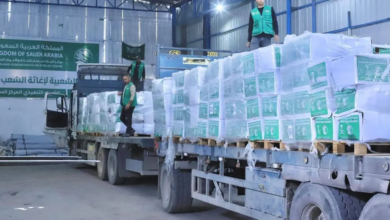 A new Saudi aid convoy arrives in the Gaza Strip to support the residents