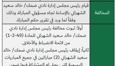 إيقاف رئيس ضمك يثير الجدل حول معايير لجنة الانضباط