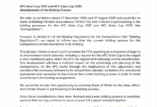 FIFA requests adjustments to the dates of Asian tournaments for even-numbered years