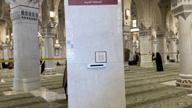 مشروع ترميز الأعمدة في المسجد الحرام بـ 350 لوحة إرشادية