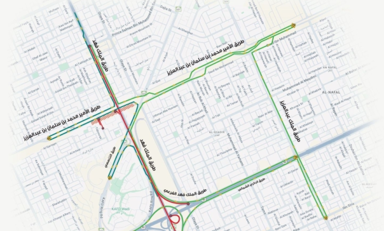إغلاق طريق الملك فهد بالرياض لتنفيذ المسار الرياضي