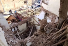 تضرر منازل صنعاء التاريخية جراء الأمطار الغزيرة اليوم