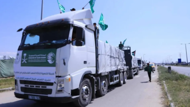 وصول قافلة مساعدات سعودية جديدة إلى قطاع غزة لدعم الأهالي