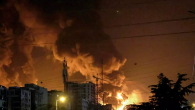 اندلاع حريق قرب مطار مشهد وتوقف كبرى مصانع الصلب بإيران