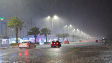 أمطار رعدية غزيرة على معظم مناطق السعودية حتى الجمعة