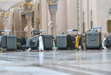 جهود مكثفة في المسجد النبوي للتعامل مع الحالة المطرية