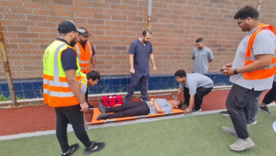 خطة إخلاء وهمية بالكلية التقنية بالقطيف لتعزيز السلامة