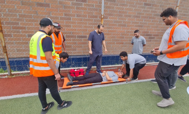 خطة إخلاء وهمية بالكلية التقنية بالقطيف لتعزيز السلامة