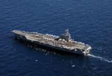 حاملة الطائرات جورج بوش تصل الشرق الأوسط لتعزيز الردع