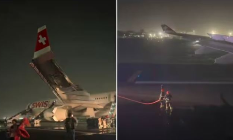 حريق طائرة سويسرية في الهند: إصابات طفيفة وإجلاء ناجح