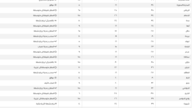 طقس السعودية: بيان درجات الحرارة العظمى في مدن المملكة