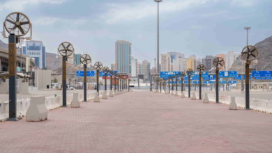 تطوير ساحات الجمرات: مراوح رذاذ حديثة لخدمة الحجاج