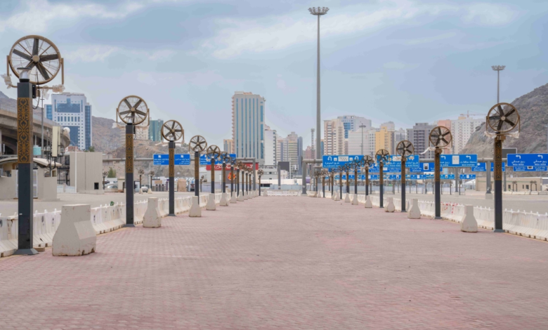 تطوير ساحات الجمرات: مراوح رذاذ حديثة لخدمة الحجاج