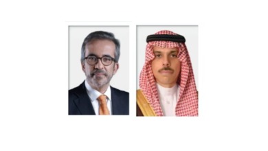 Talks between the Saudi Foreign Minister and his Portuguese counterpart by telephone