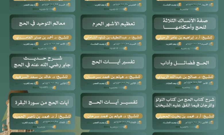 دورة زاد الحج في مسجد قباء لتوعية الحجاج بأحكام المناسك