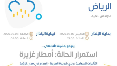 The Meteorology Department extends the red alert for Riyadh due to heavy rains and floods