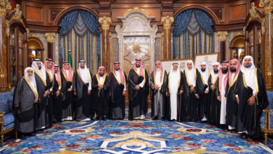 The Crown Prince receives a delegation honoring the King for his support of Quran memorization