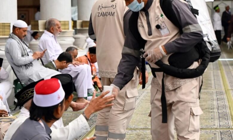 More than 10,000 Zamzam water containers for visitors to the Prophet's Mosque