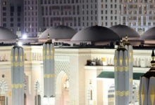 27 domes and 250 umbrellas enhance comfort in the Prophet's Mosque