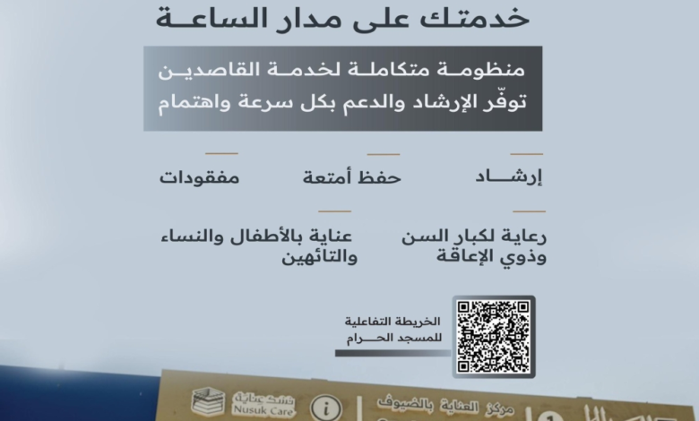 5 خدمات استثنائية للحجاج في مراكز العناية بضيوف الرحمن