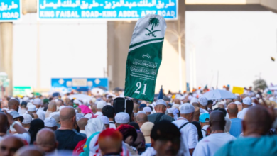 Pilgrims throw stones at the three pillars with ease amidst a well-organized system