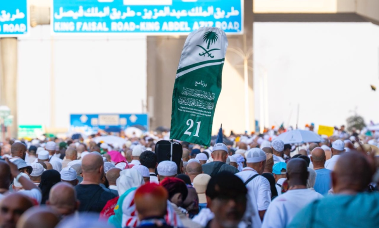 Pilgrims throw stones at the three pillars with ease amidst a well-organized system