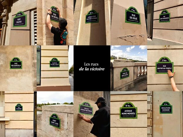 Paris streets are adorned with the names of Saint-Germain stars in a unique artistic gesture