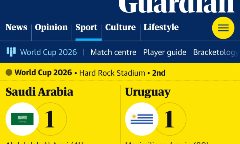 فوز المنتخب السعودي على أوروغواي في كأس العالم 2026
