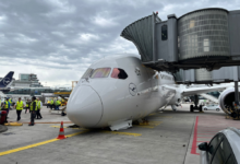 The nose landing gear of a Boeing 787 crashed at Frankfurt Airport
